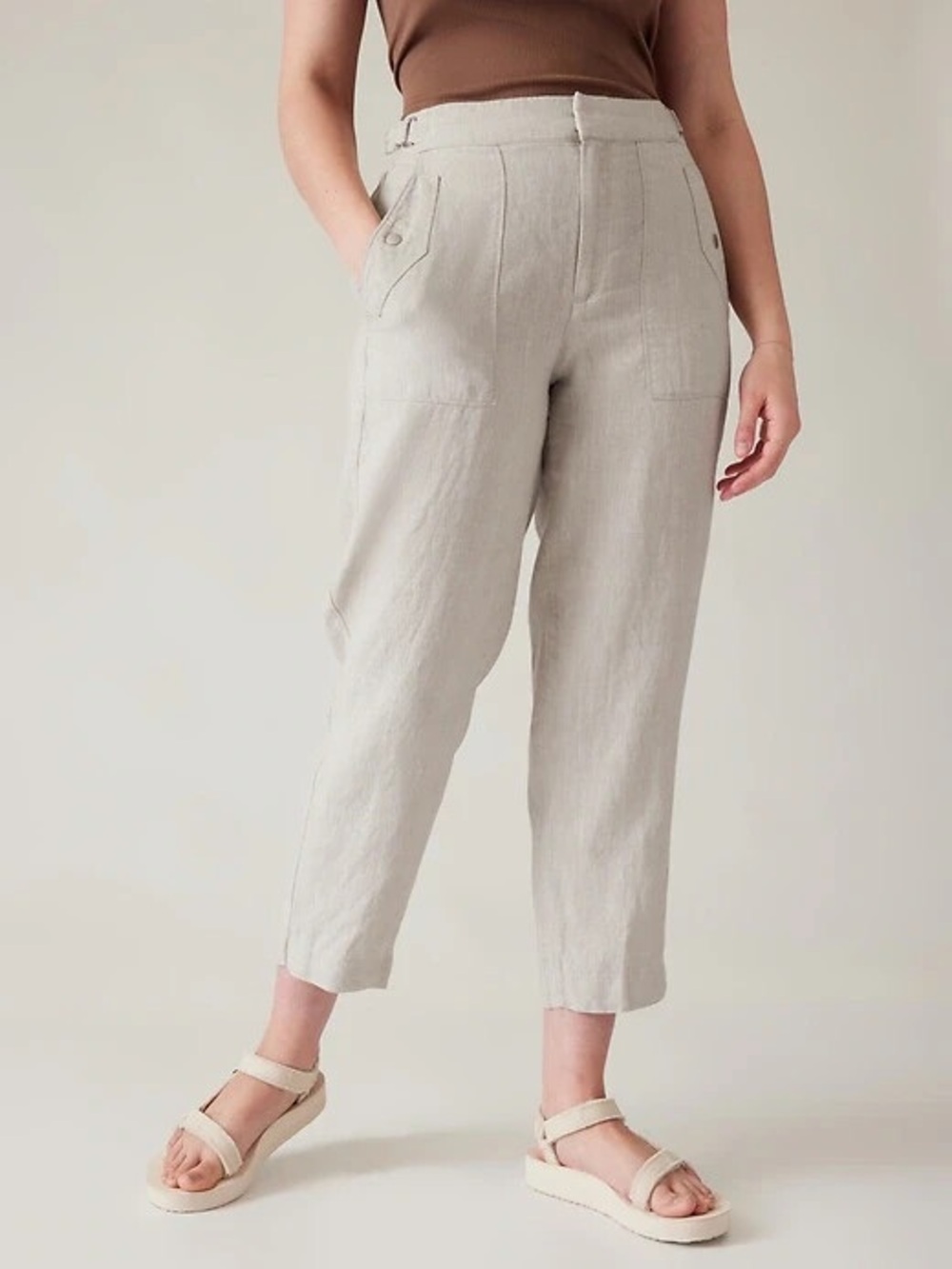 Athleta Voyager Linen Pant, Size 10, Undyed